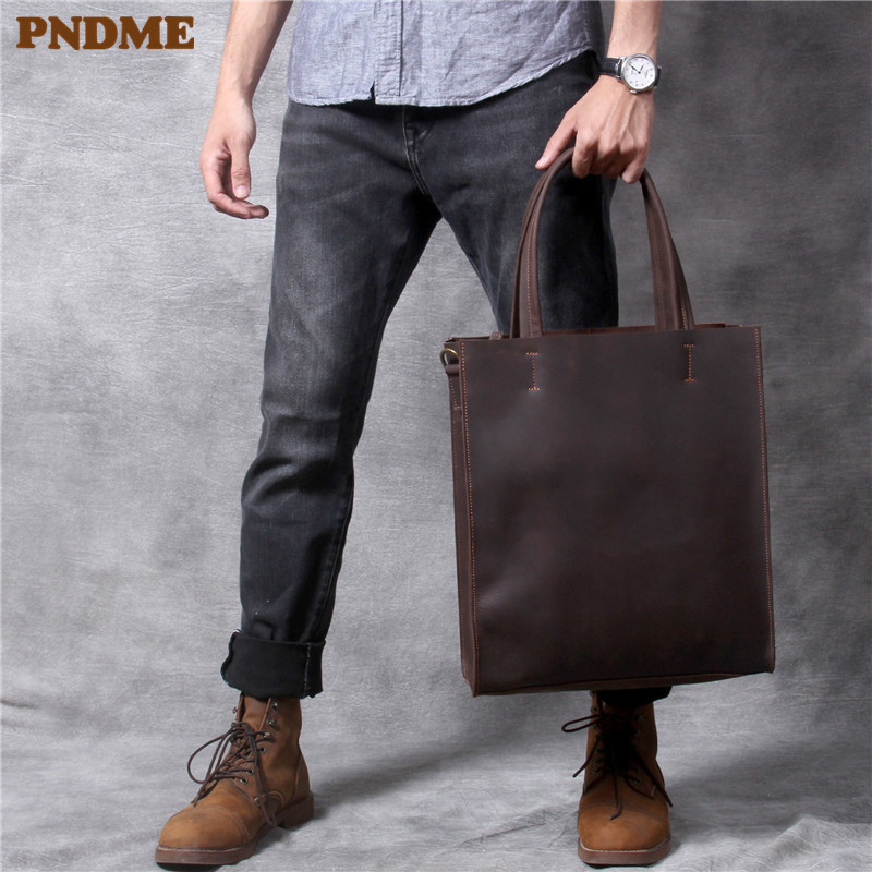 Vintage genuine leather men ha - Luxury Bags That Fit Laptop review and price