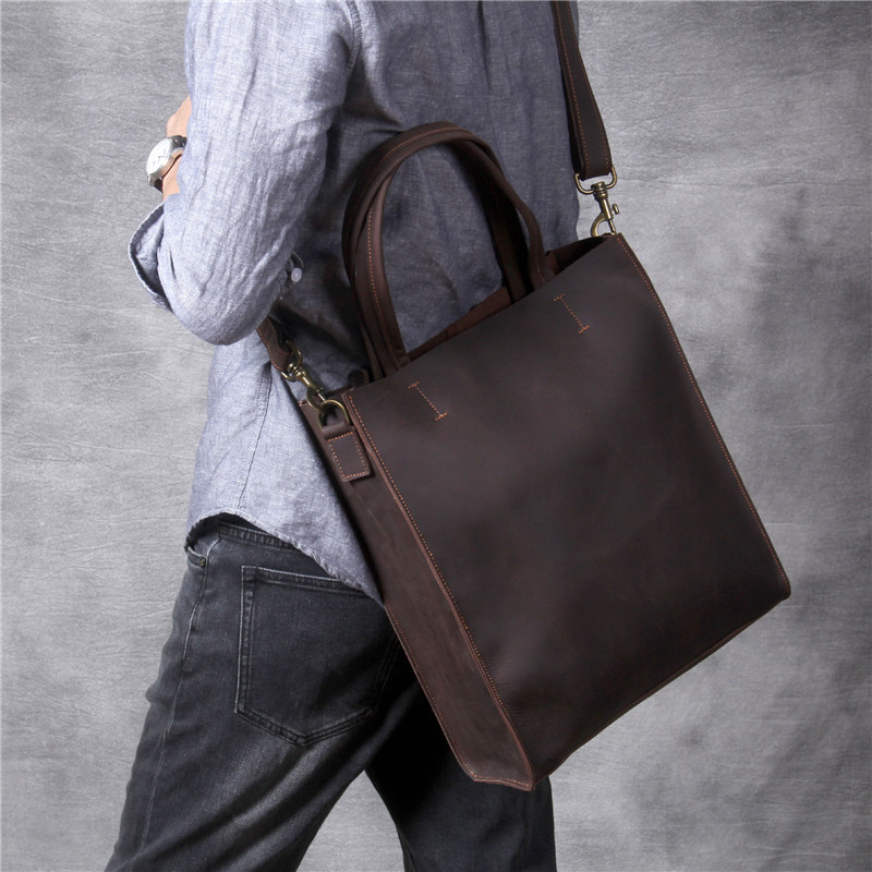 Vintage genuine leather men ha - Luxury Bags That Fit Laptop review and price