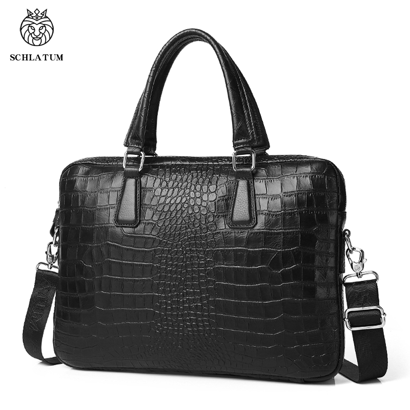 SCHLATUM Genuine Leather Croco - Luxury Bags That Fit Laptop review and price