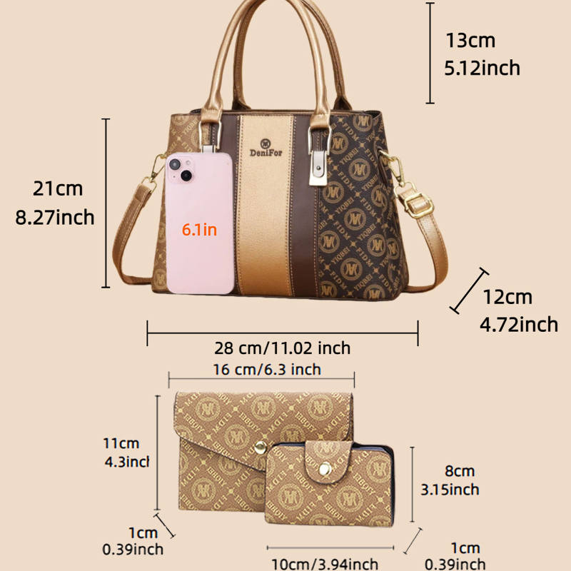 3-piece set of women's handbag - Luxury Bags Women review and price