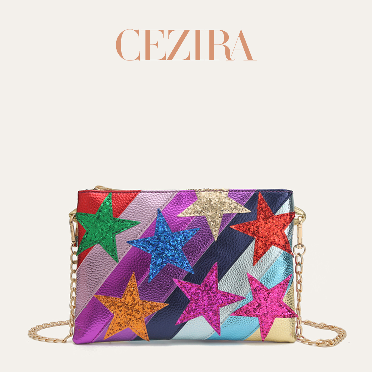 CR Stars Pattern Colorful Stri - Luxury Bags Vegan review and price